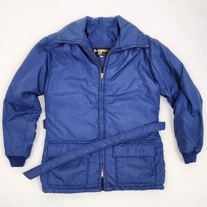 Vintage Tempco  Down Jacket Quilted Blue Puffer  Womens Medium Made In USA